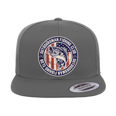Outdoorsman Fishing Club Patriotic Flat Bill Cap